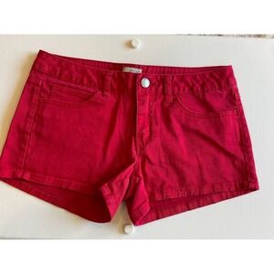 Bebop Red Denim Shorts Juniors Size 5 Low Rise Stretch Mini Jean Shorts Solid